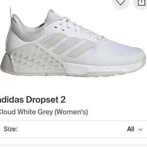 Adidas Dropset 2 Women’s 11 Training Shoes Cloud White Grey Neutral New in Box